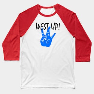 WS UP! blue 3 Baseball T-Shirt